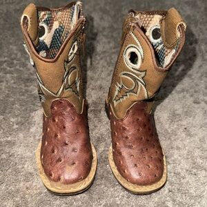 Kids Embroidered Brown Boots